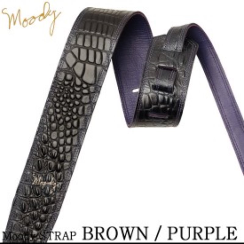 Moody Faux Gator Leather 2.5&quot; Std - (Brown/Purple)