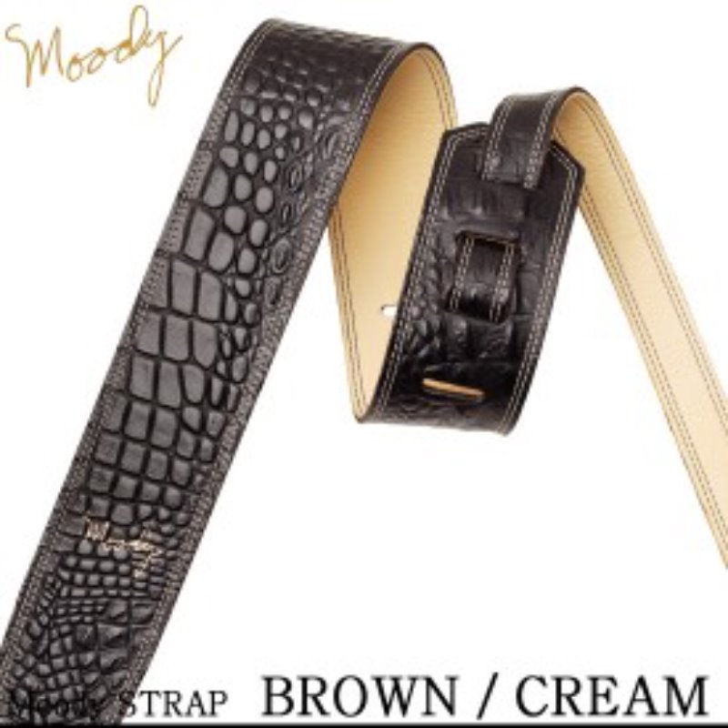 Moody Faux Gator Leather 2.5&quot; Std - (Brown/Cream)