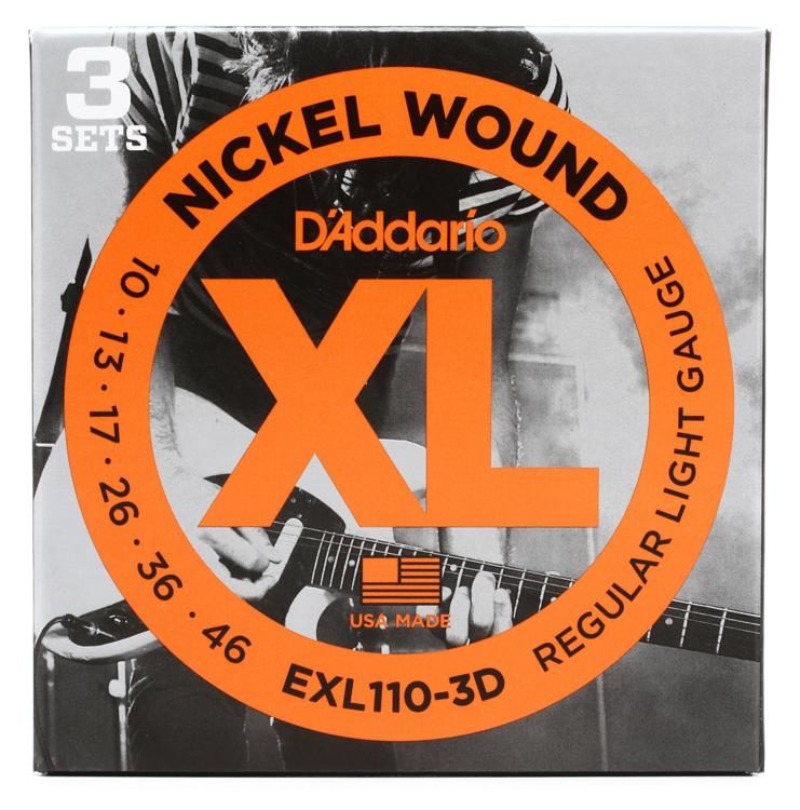 Daddario EXL110-3D Nickel Wound, Regular Light,3Set 10-46 다다리오 일렉트릭기타 스트링 3 Pack