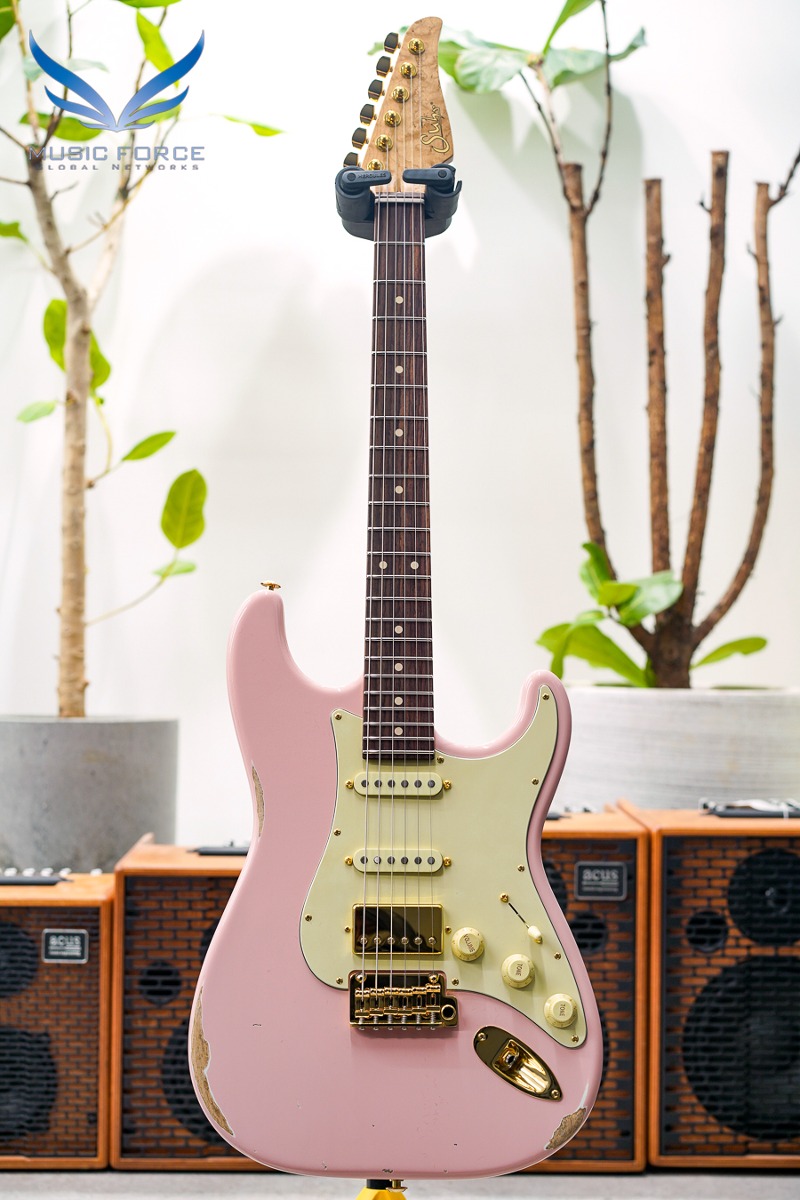 [2023 Final Sale(~12/31까지)!!!] Suhr Classic S Antique(Custom Model) SSH-Shell Pink w/5A Roasted Birdseye Maple Neck, Gold HW &amp; SSCII System (신품) - 78722