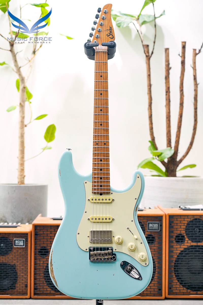 [2023 Final Sale(~12/31까지)!!!] Suhr Classic S Antique(Custom Model) SSH-Sonic Blue w/1-Piece Roasted Flame Maple Neck (신품) - 70628