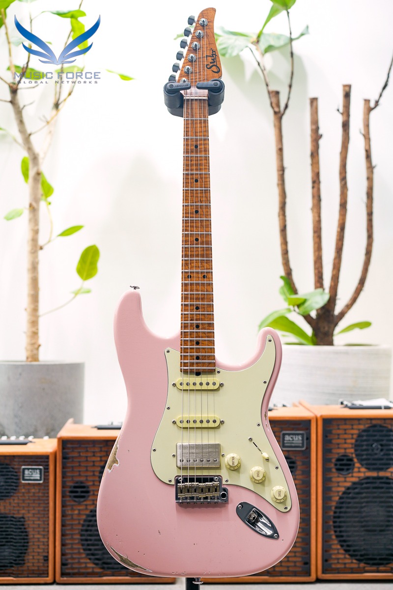 [2023 Final Sale(~12/31까지)!!!] Suhr Classic S Antique(Custom Model) SSH-Shell Pink w/1-Piece Roasted Flame Maple Neck (신품) - 70629