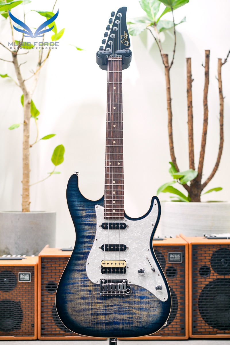 [2023 Final Sale(~12/31까지)!!!] Suhr Dealer Select Limited Run Standard SSH FMT-Faded Trans Whale Blue Burst w/Roasted Maple Neck, White Pearl PG, Black Headstock &amp; SSCII System (신품) - 70728