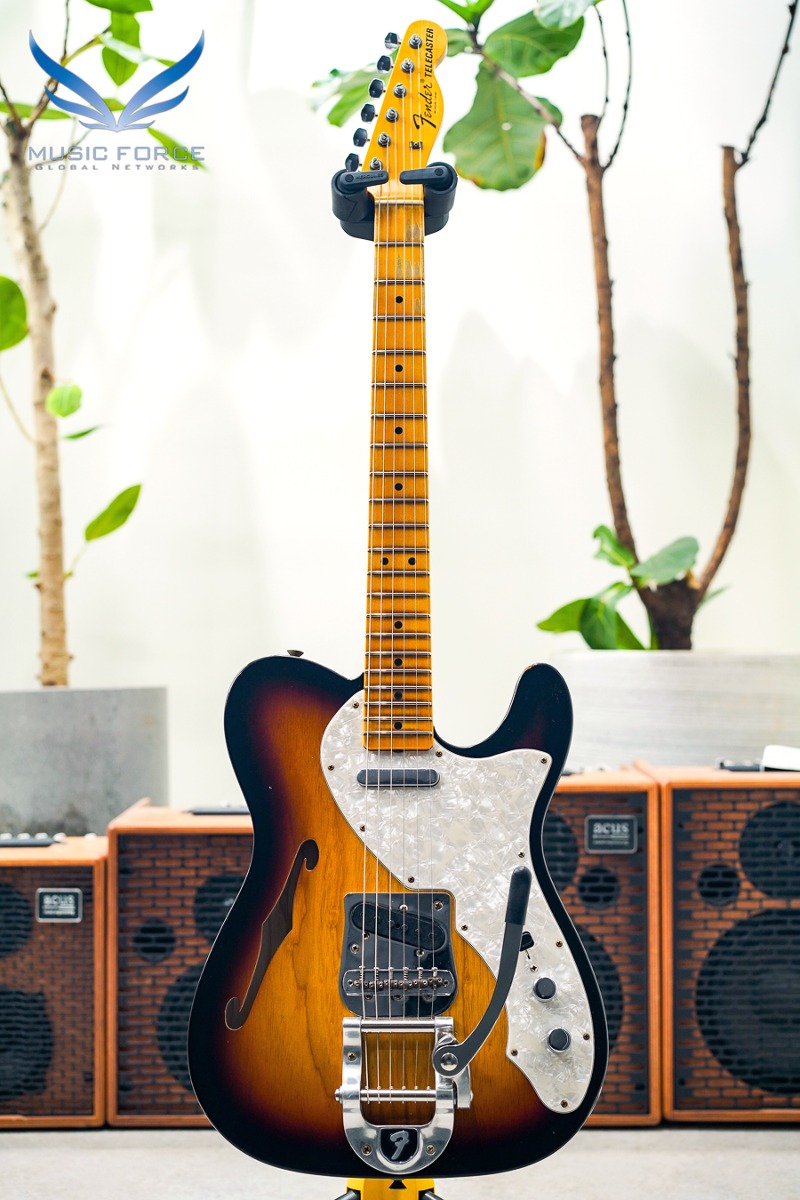 [2024 새봄맞이세일! (~4/30까지)] Fender Custom Shop 1968 Telecaster Thinline Journeyman Relic-3 Tone Sunburst w/Bigsby B5 Vibrato Tailpiece (2023년산/신품) - CZ574672
