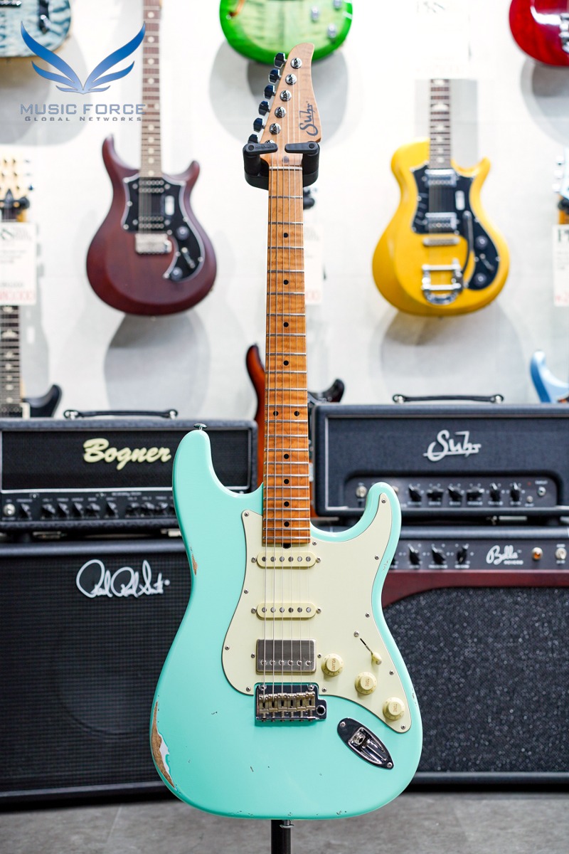 Suhr Classic S Antique(Custom Model) SSH-Surf Green w/1-Piece Roasted Flame Maple Neck (신품) - 70627