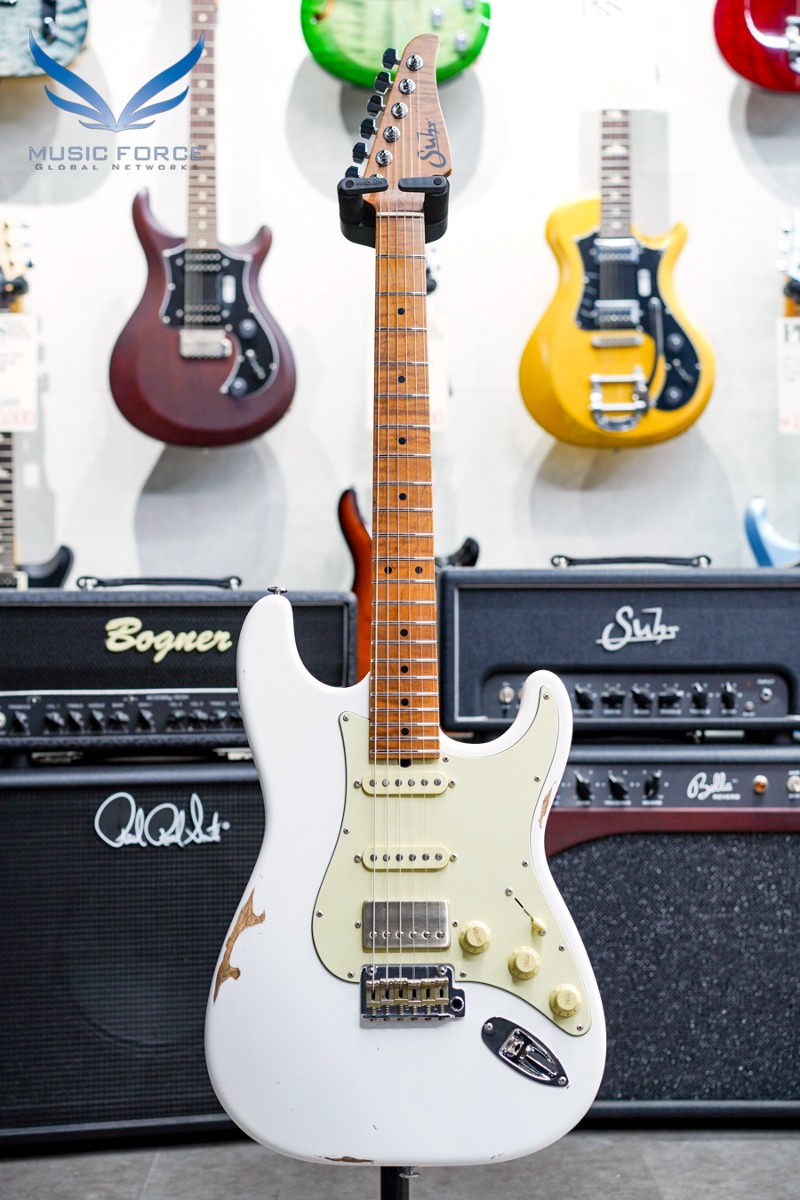 Suhr Classic S Antique(Custom Model) SSH-Olympic White w/1-Piece Roasted Flame Maple Neck (신품) - 70625
