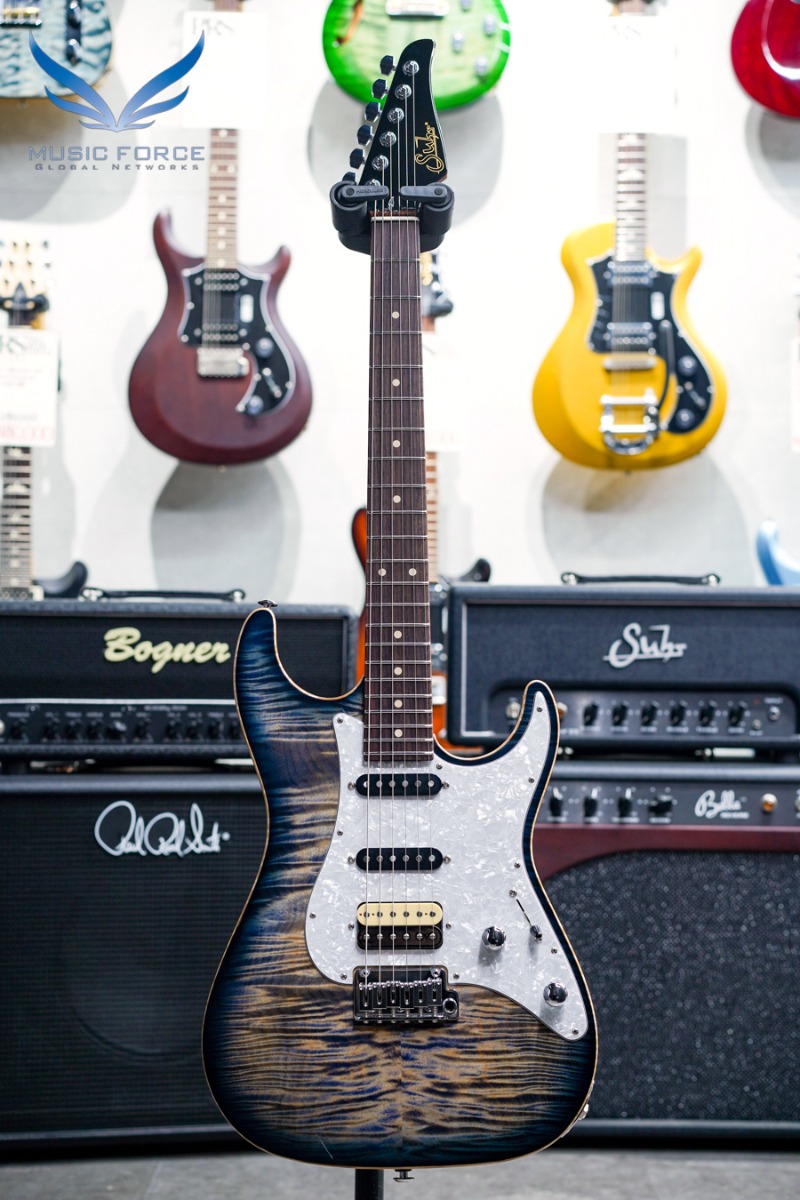 Suhr Dealer Select Limited Run Standard SSH FMT-Faded Trans Whale Blue Burst w/Roasted Maple Neck, White Pearl PG, Black Headstock &amp; SSCII System (신품) - 70729