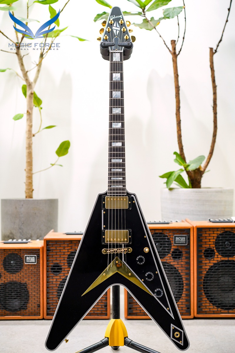 Gibson Custom Flying V Custom-Ebony w/Ebony Fingerboard &amp; Gold Hardware(신품) - CS301133