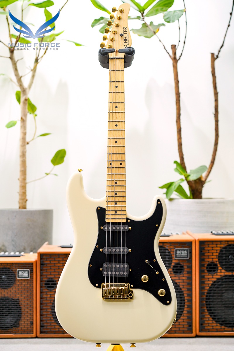 [Autumn Sale (~10/31까지)] Schecter USA Custom Shop Traditional SSH-Vintage White w/Maple FB, Gloss Black PG &amp; Gold HW (신품) - 22-02019