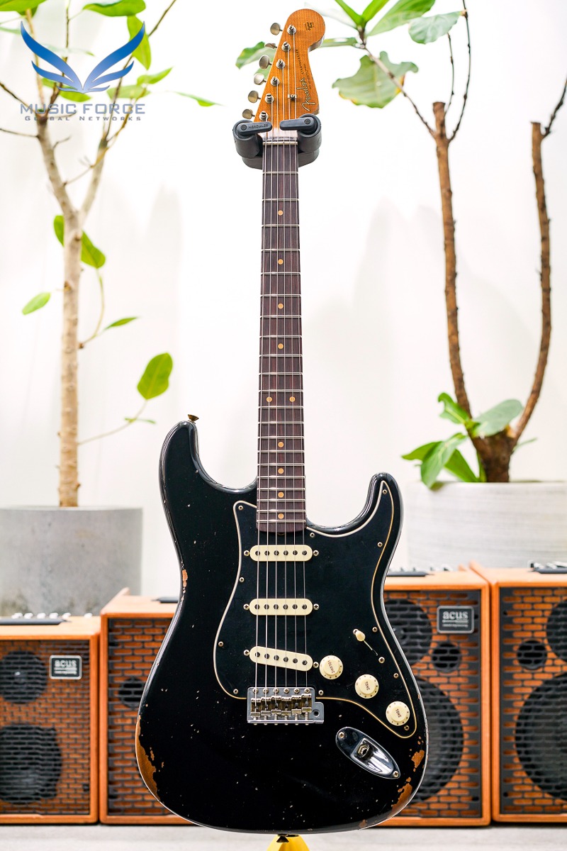 [2024 Summer Sale! (~7/31까지)] Fender Custom Shop Limited Edition Roasted Dual Mag Strat Relic-Aged Black w/Roasted Quartersawn Maple Neck (2023년산/신품) - CZ571825