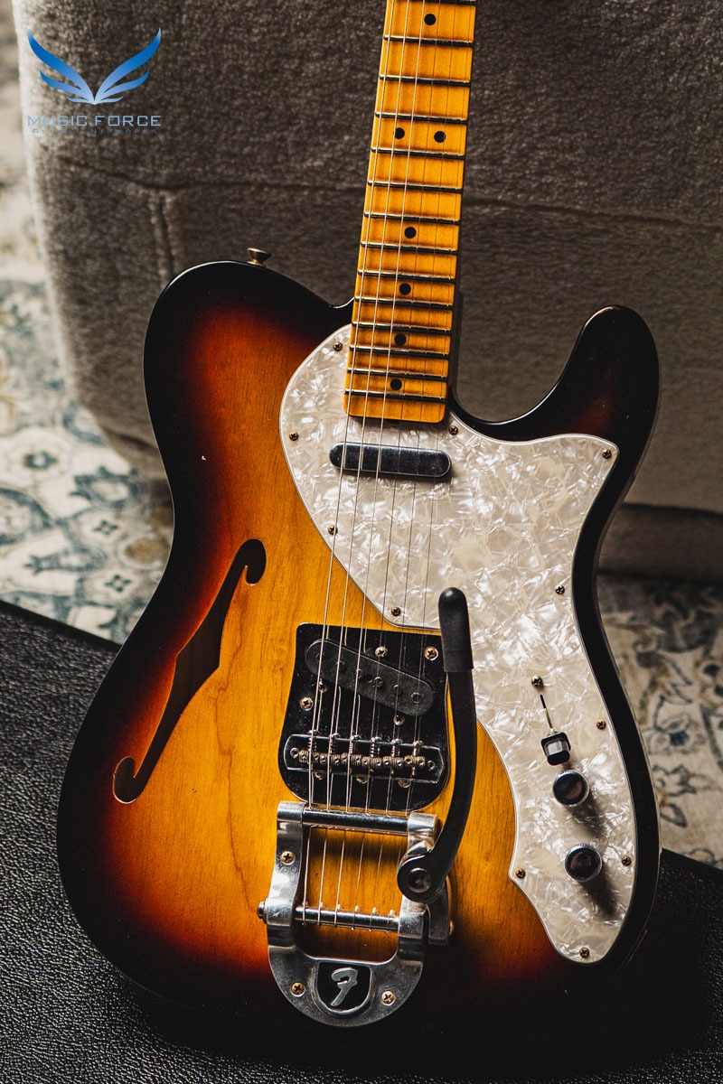 [2024 Summer Sale! (~7/31까지)] Fender Custom Shop 1968 Telecaster Thinline Journeyman Relic-3 Tone Sunburst w/Bigsby B5 Vibrato Tailpiece (2023년산/신품) - CZ574672